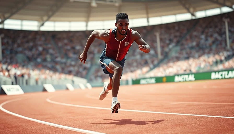 Jonah Koech Olympic journey captured in dynamic sprinting action.