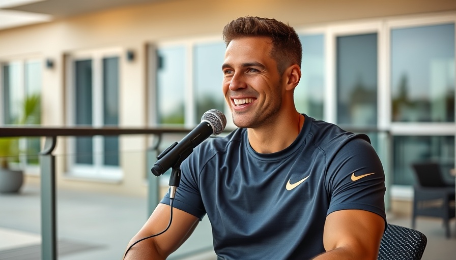 Nike sponsorship for athletes: smiling athlete talking into a microphone.