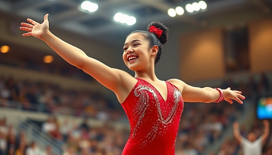 Gymnast at 2025 U.S. Championships performing routine.