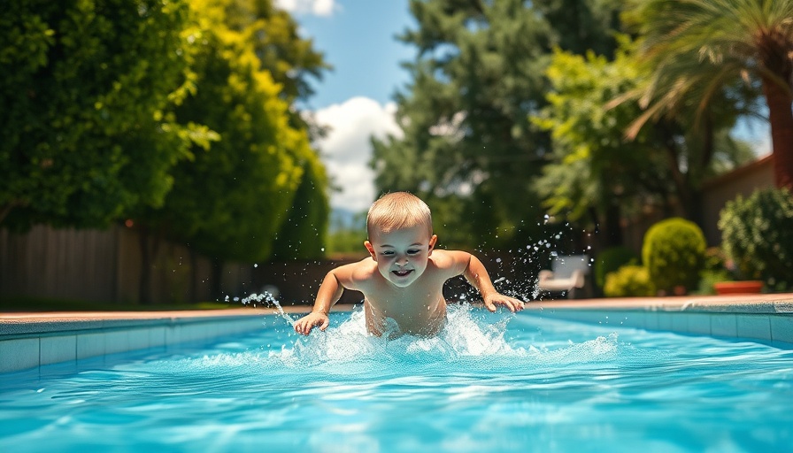 Youth Sports Dynamics: Child diving into backyard pool with splash.