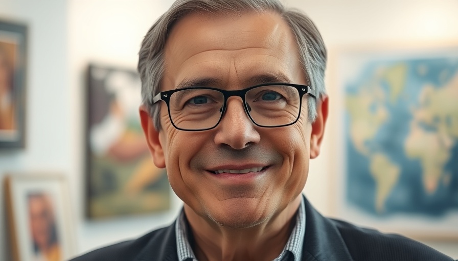 Middle-aged man with glasses smiling slightly, in an indoor setting.