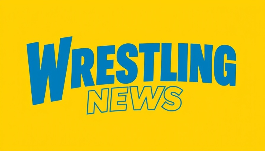 Retro-style wrestling news logo with bold text