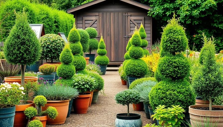 Selection of garden plants in nursery, best for screening.