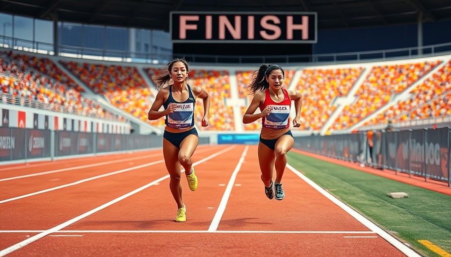 Women's 10,000m Final race at USATF, athletes nearing finish line.