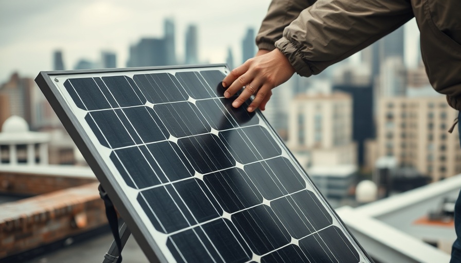 Hands installing IKEA solar panels for renters DIY kit on rooftop.