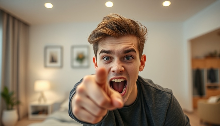 Excited person promoting IKEA TIMMERFLOTTE smart home with enthusiasm.