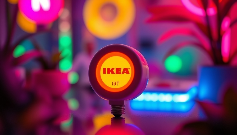 IKEA TIMMERFLOTTE sensor glowing with vibrant background.