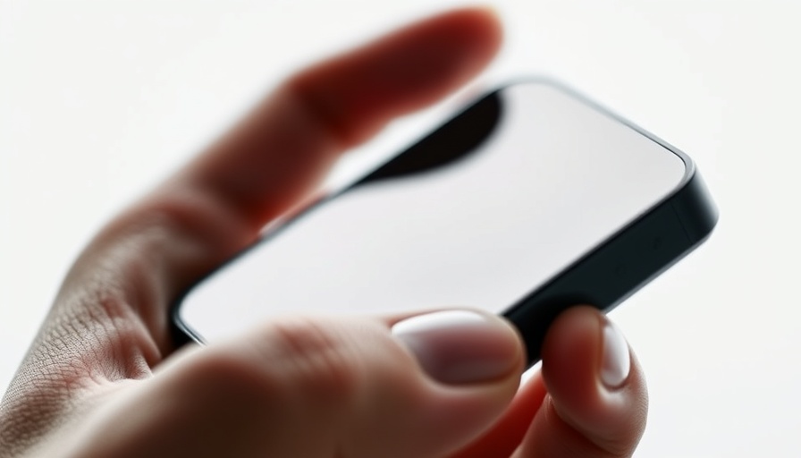 Modern TechCare device in hand, showcasing sleek design against white backdrop.