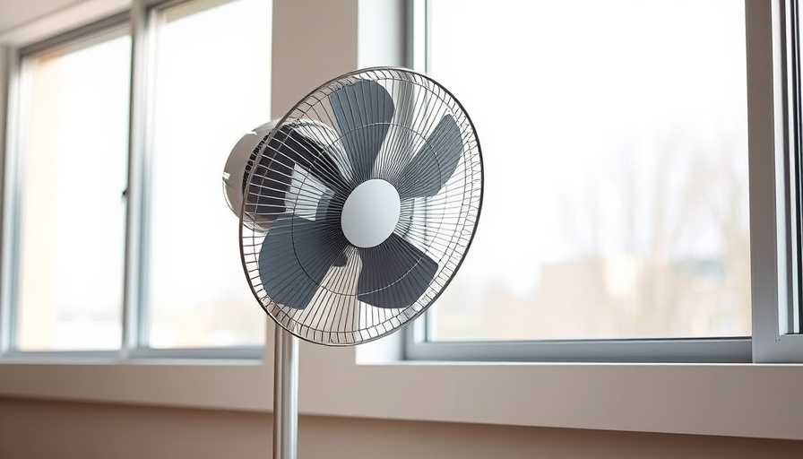 Modern oscillating fan for affordable smart home upgrades in Charlotte NC.