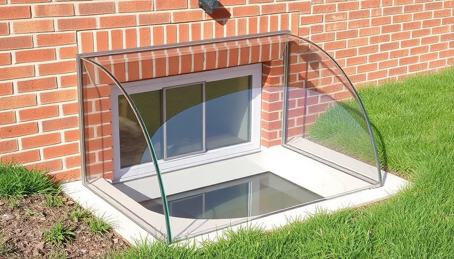 Polycarbonate window well cover over basement window.