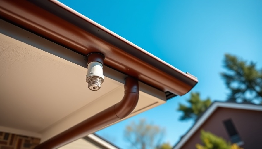 Close-up of house gutter system showing joints.