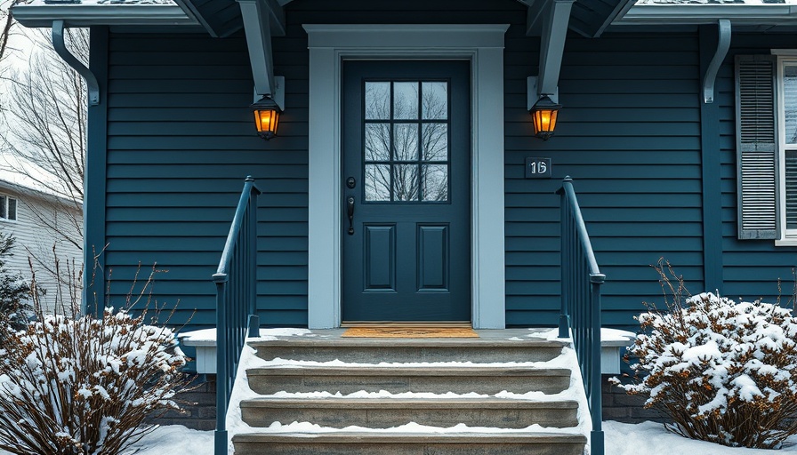 Suburban house entrance with storm door in winter, do I need a storm door.