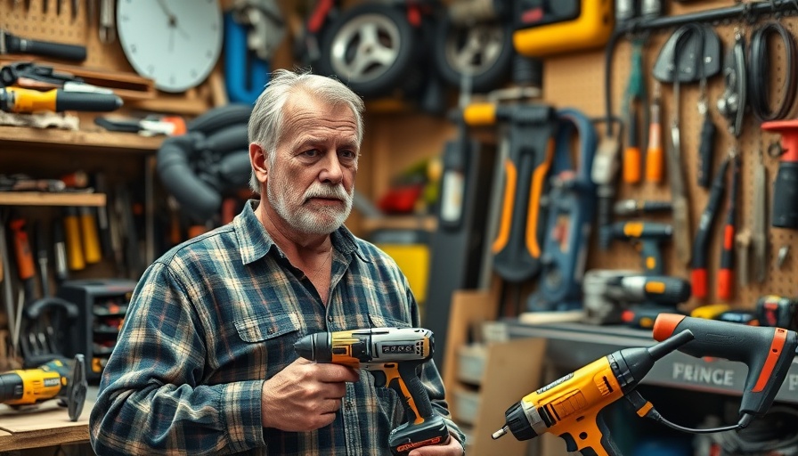 Man comparing toolkits in a workshop for Asheville NC homeowners