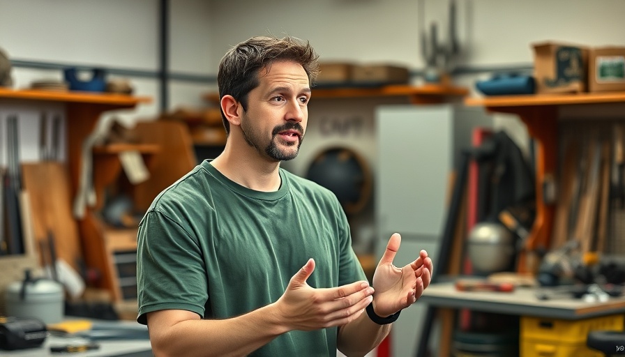Man in workshop explaining, best affordable DIY toolkits Asheville NC.