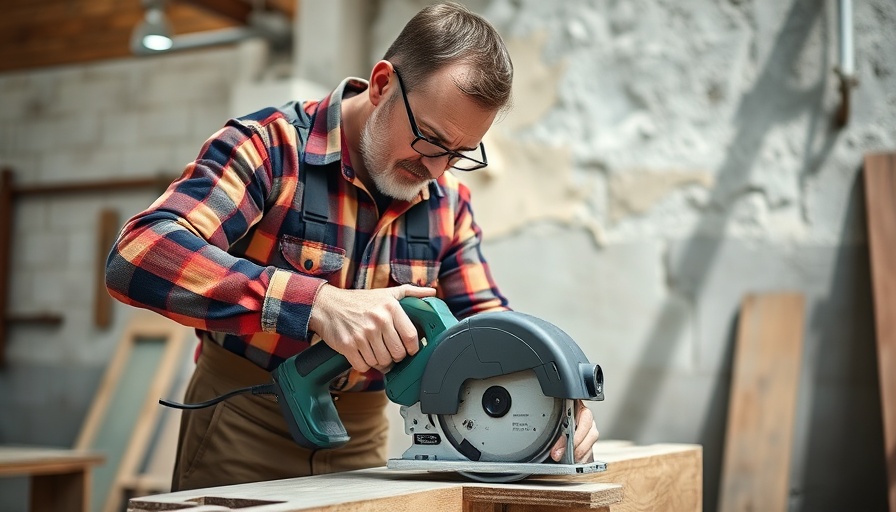 Expert adjusting battery-powered saw outdoors, tips for DIYers