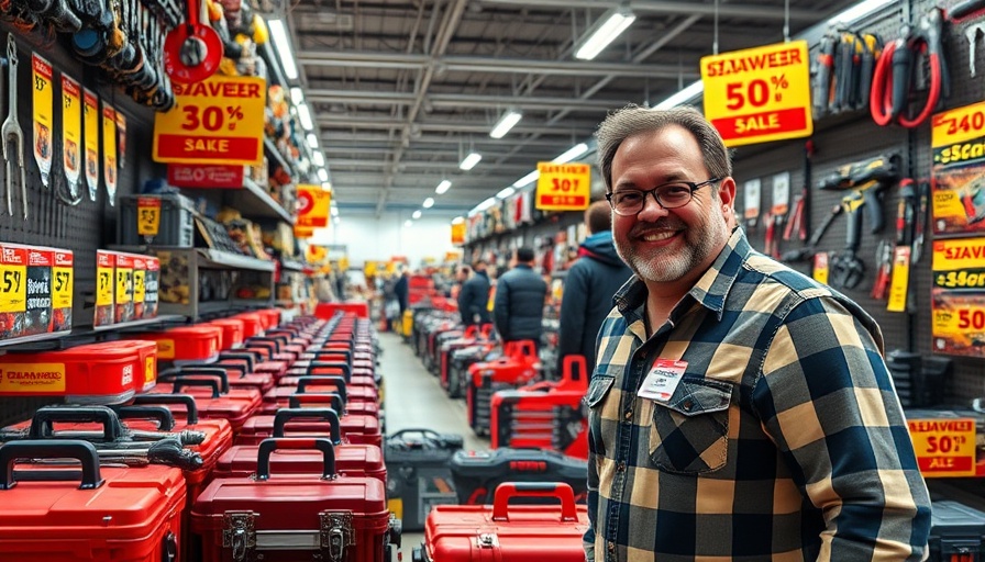 Best affordable DIY toolkits on sale, vibrant hardware store display in Asheville NC.