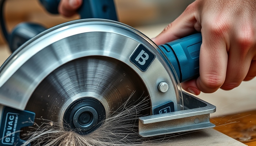 Best affordable DIY toolkits Asheville NC homeowners, circular saw in action close-up.