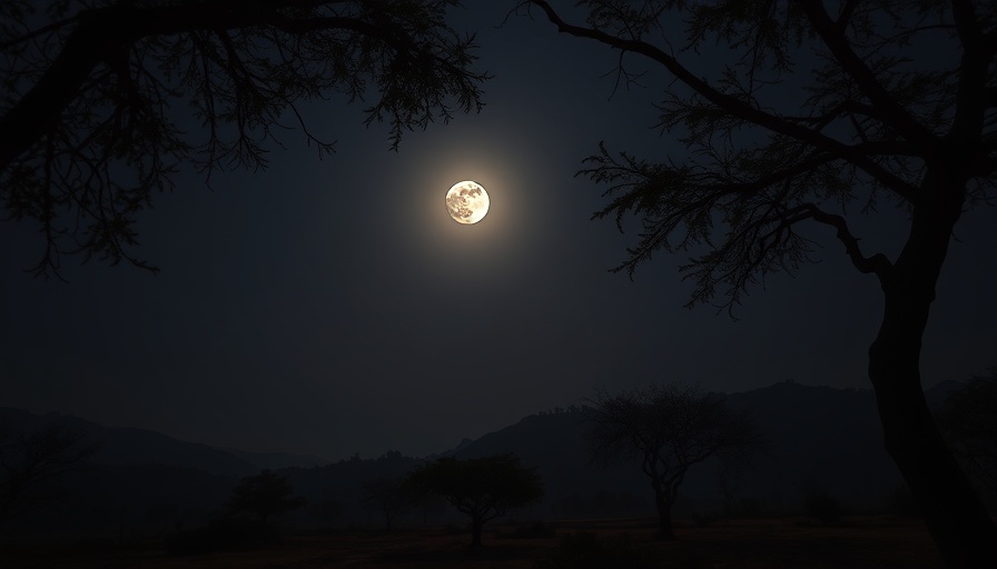 Lunar Eclipse seen from Torba Farm at night