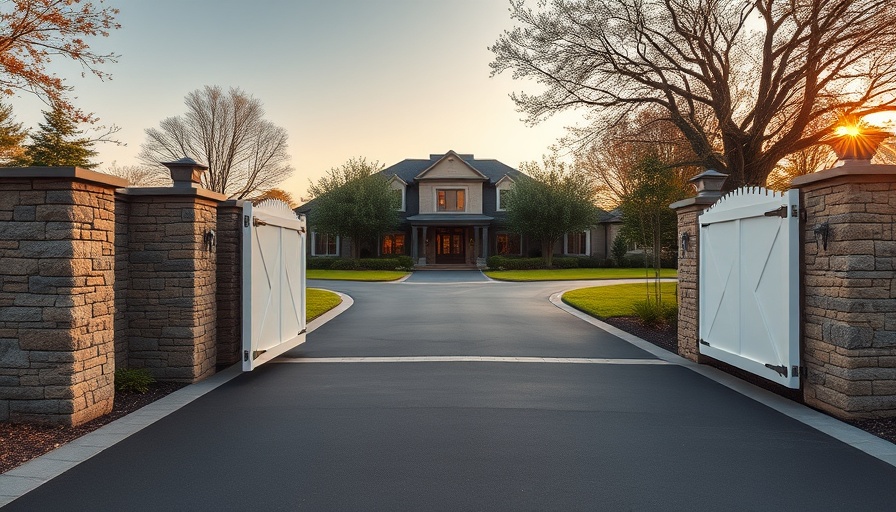 Elegant driveway design tips for homeowners with stone walls and gate.