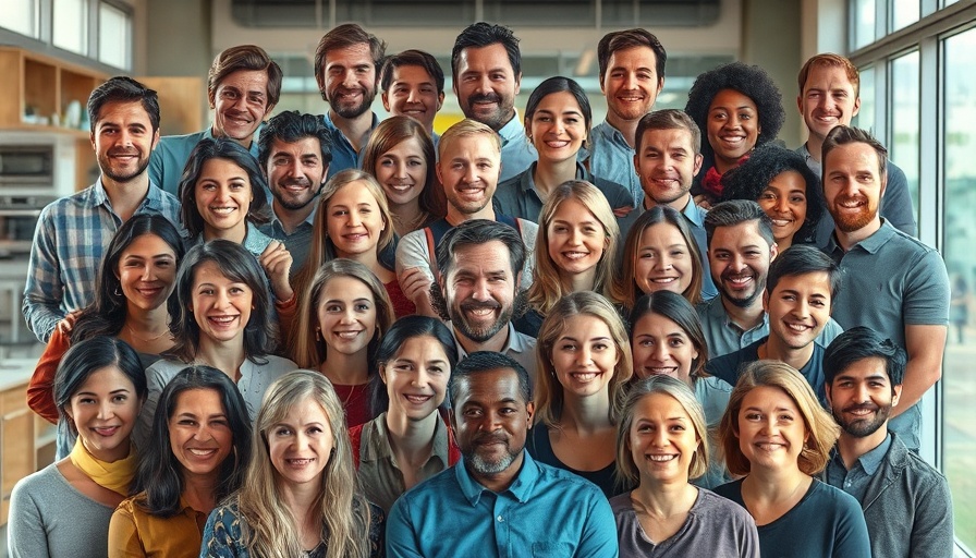 Collage of diverse smiling people, promoting soccer league fitness.