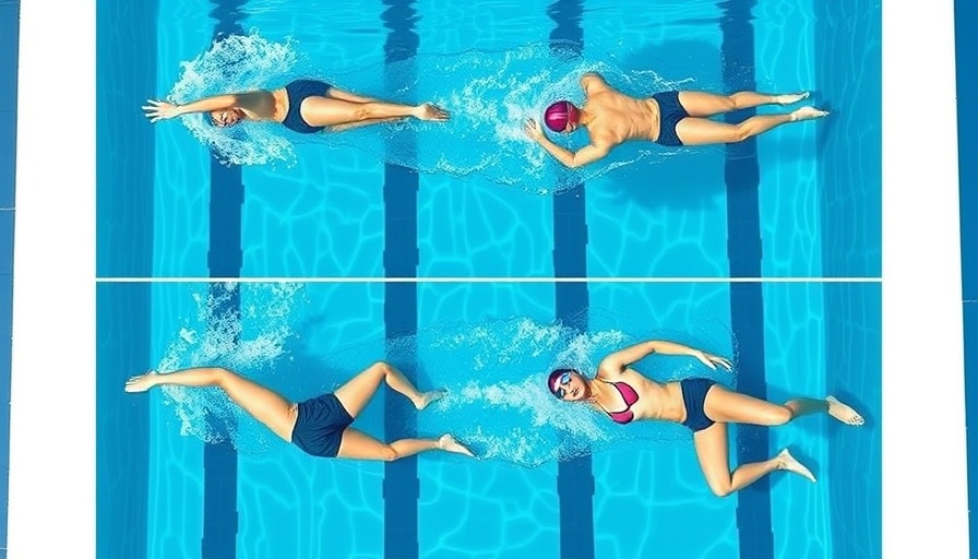 Swimming technique comparison: correct vs incorrect head and hip alignment in sports.