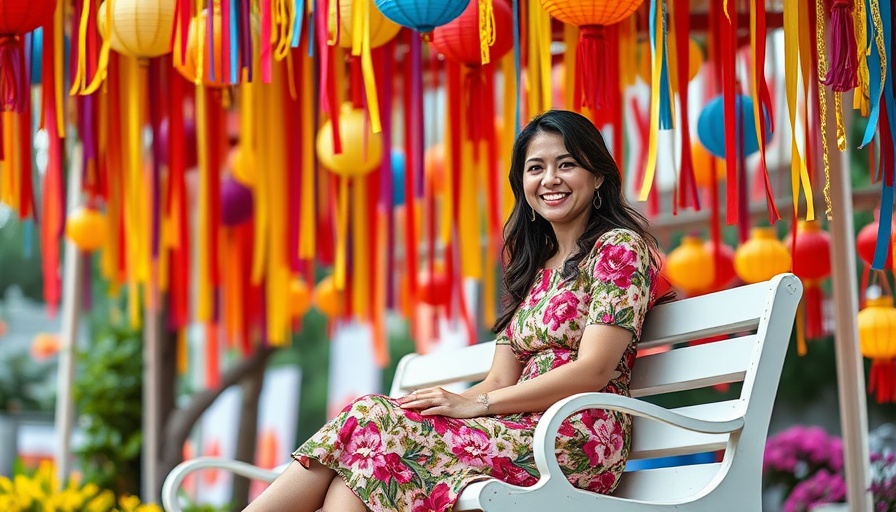 Visit to Cashiers NC: woman in colorful setting with decorations