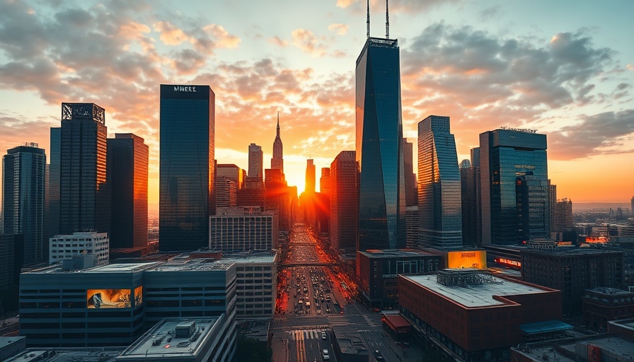 Modern city skyline at sunset depicting busy streets, Qatar jobs today.