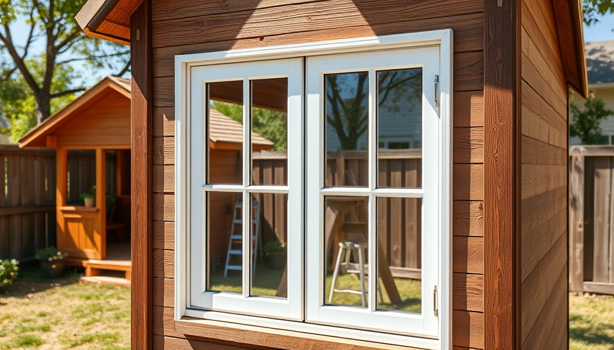 Simple DIY double-pane windows displayed outdoors in a backyard.