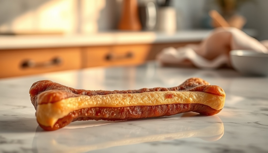 Smoked dog bone on countertop reflecting on safety.