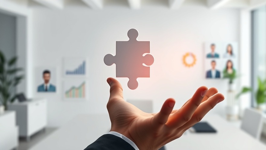 Stylized hand reaching for a glowing puzzle piece in a clean office, symbolizing predictable lead generation.