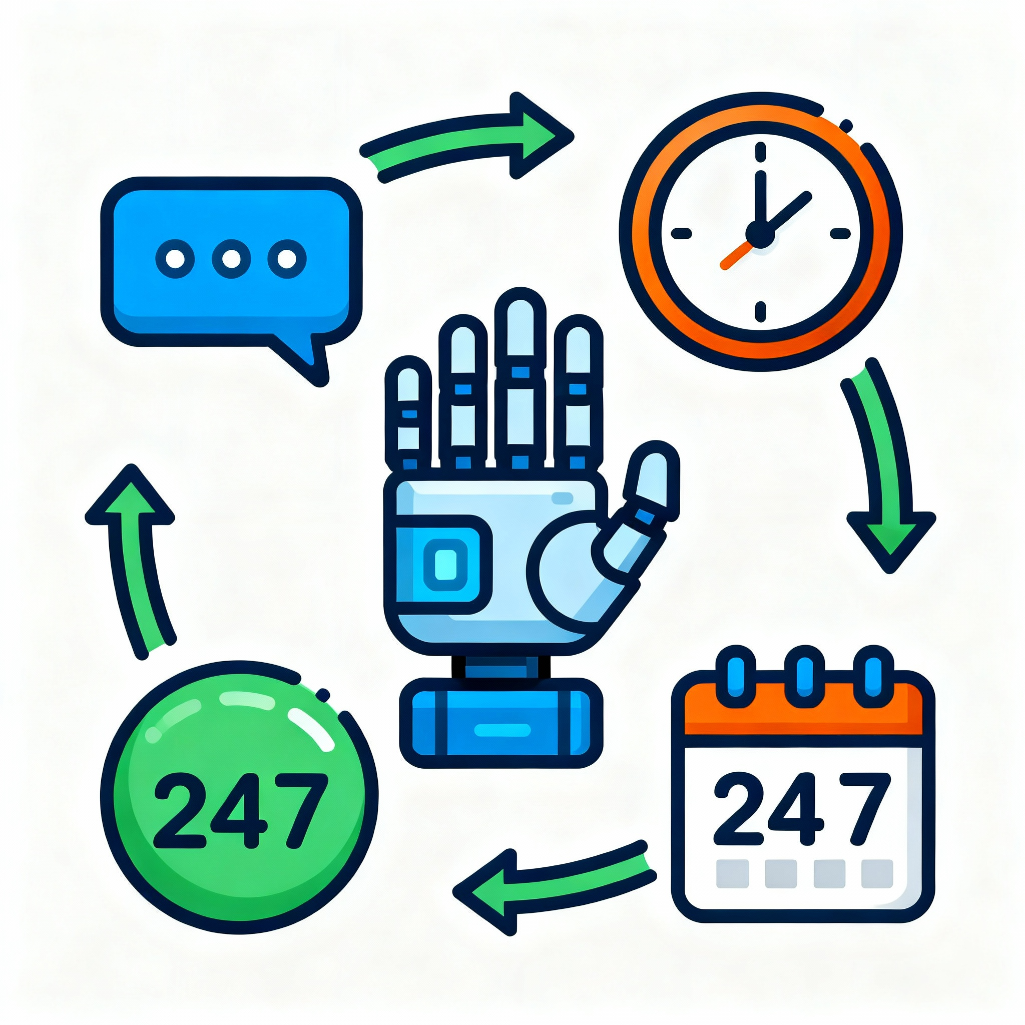 Icon representing AI-driven communication for automatic follow-ups and appointments.