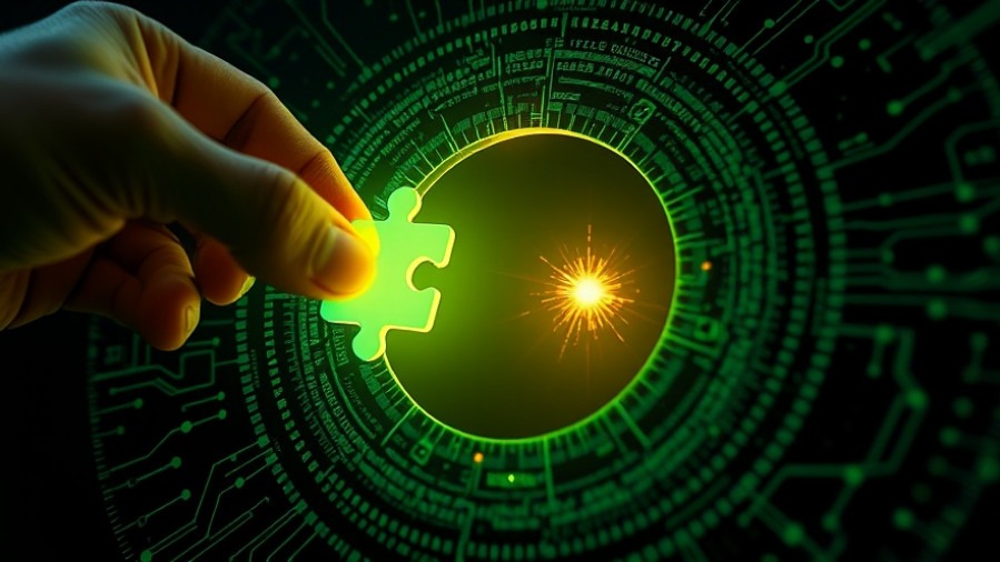 Hand placing an emerald-green puzzle piece in a digital mosaic, symbolizing AEO vs SEO.