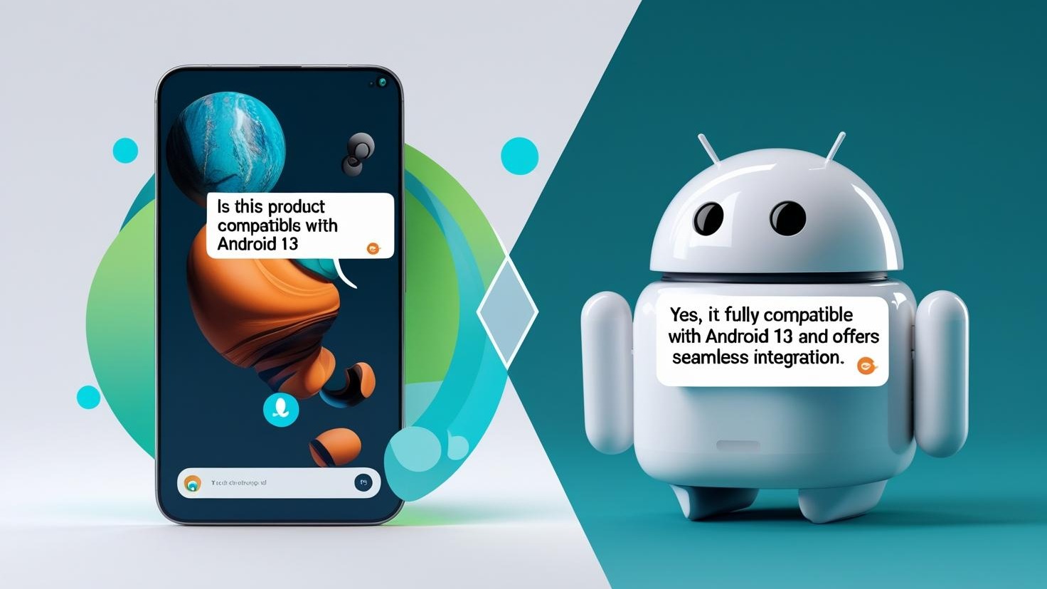 image of a chatbot and a cell phone