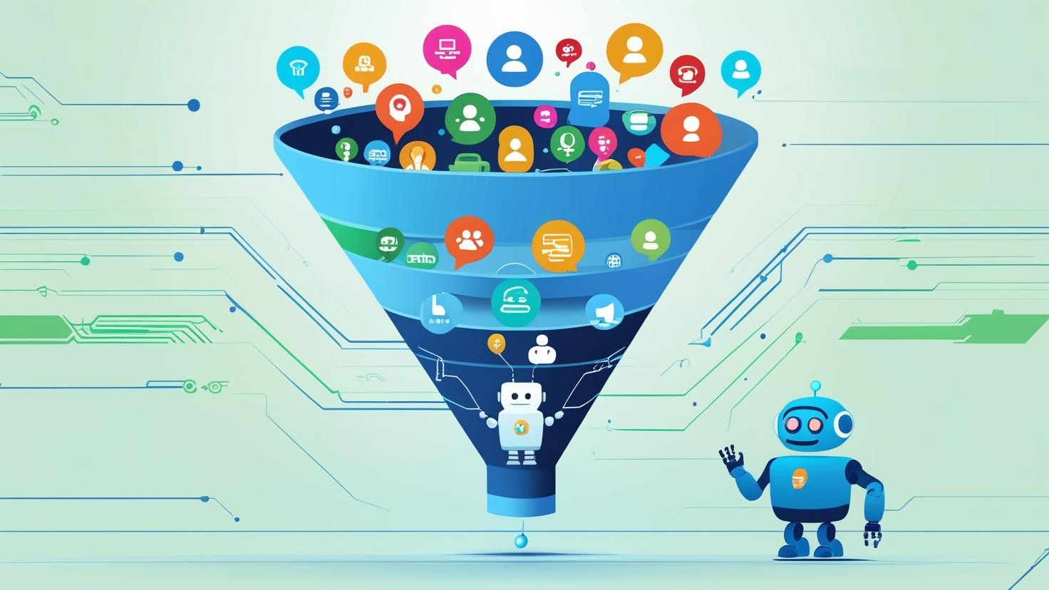 a funnel that shows all the information an AI bot can provide