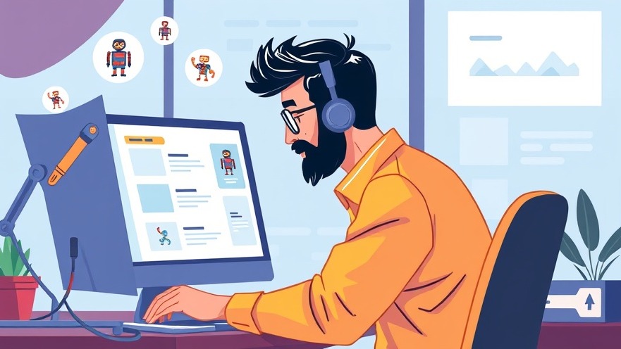Business owner auditing website pages, removing spam icons and fake links.