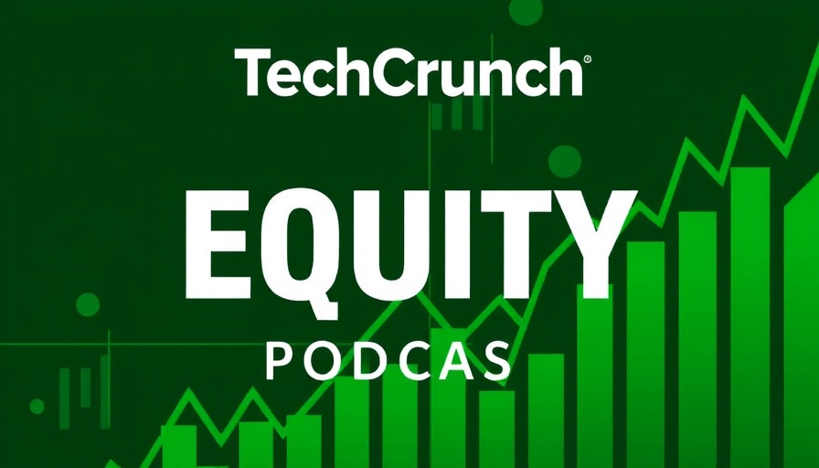 Podcast cover art for TechCrunch's 'Equity' with financial chart on green background, state of the Venture Capital industry