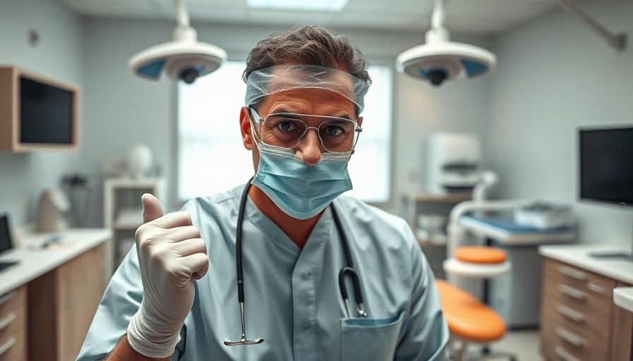 Dental professional expressing pain in modern clinic.