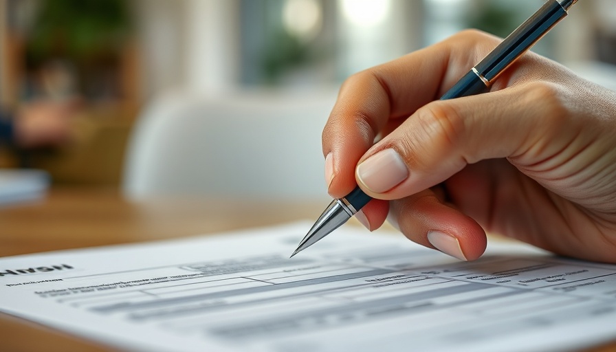 Close-up of a hand filling out a form, related to private dentistry complaints.