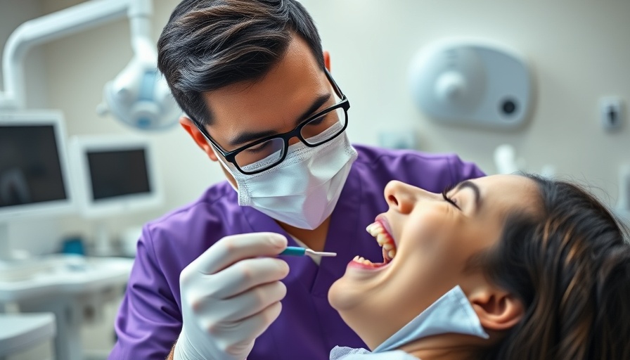 Dentist performing dental check, highlighting mouth cancer awareness.