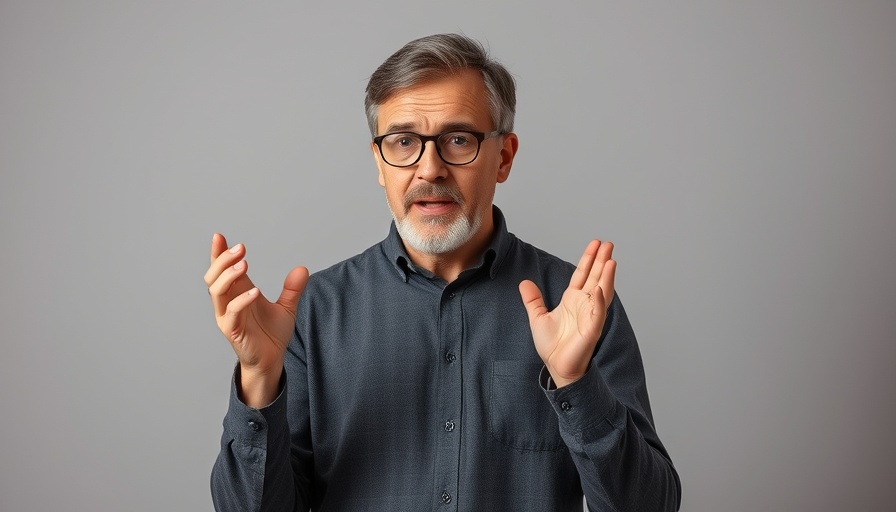 Man explaining bone density for dental implants in a neutral setting.