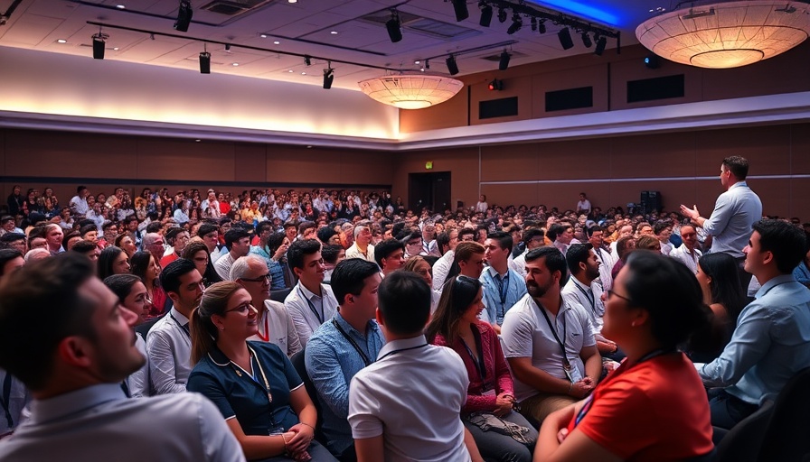 Vibrant dental conference highlighting herbal mouthwash benefits with professionals engaged.