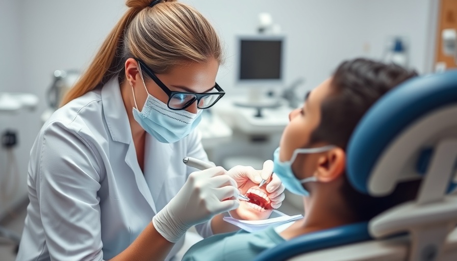 Dental hygienist conducting examination on patient in clinic, new dental exams examiner opportunities.