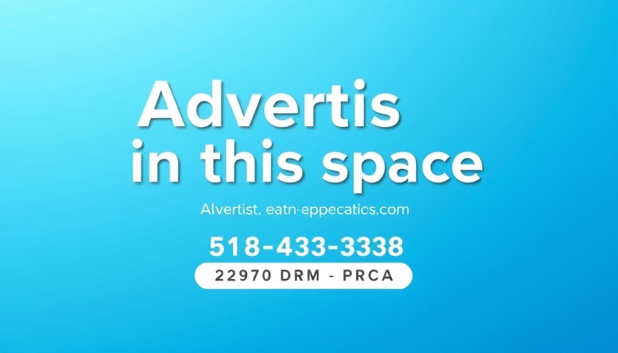 Advertisement banner with contact information on blue background.