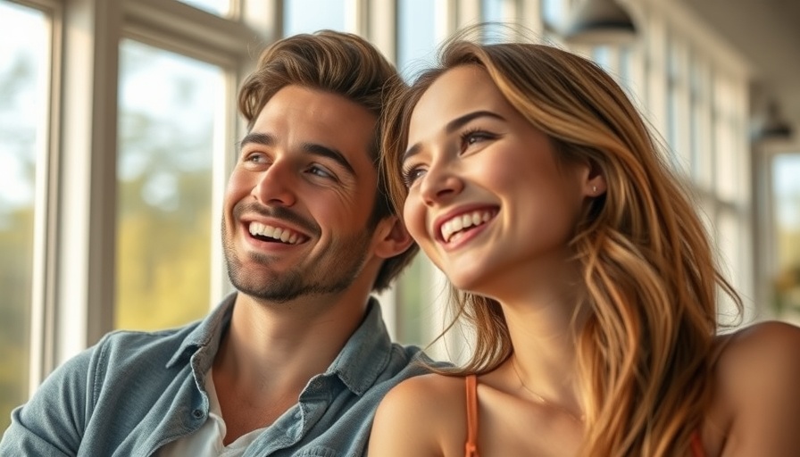 Benefits of an attractive smile shown by happy couple.