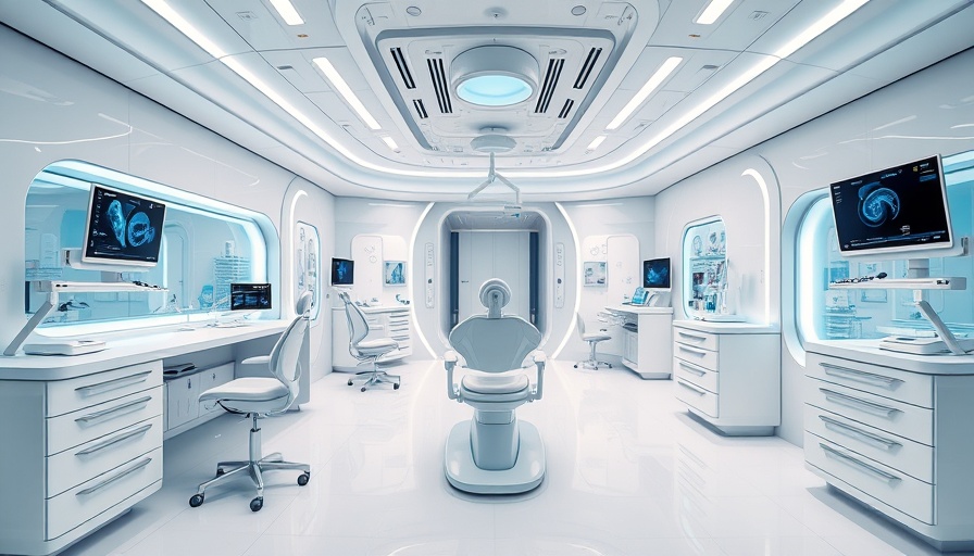 Futuristic dental clinic with advanced technology, showcasing the future of dentistry.