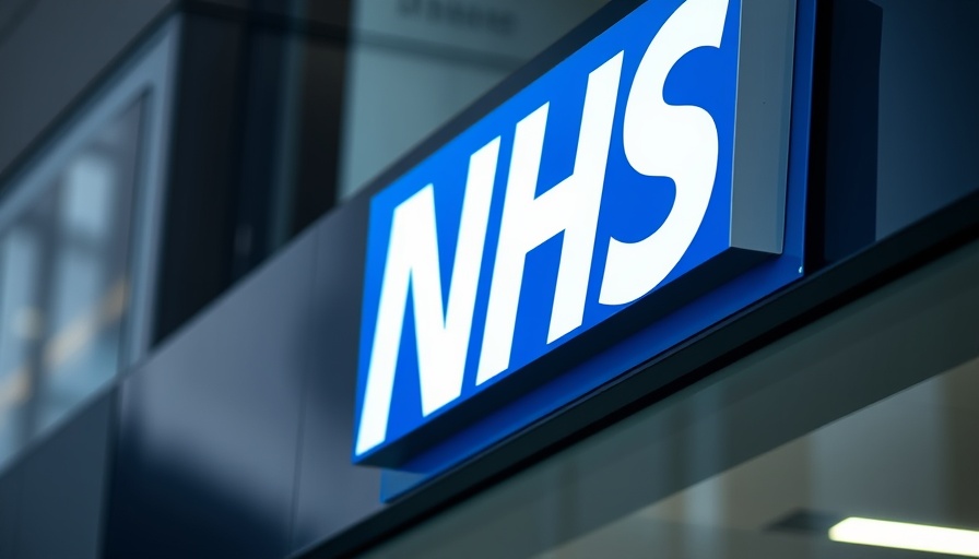 NHS sign on building symbolizing healthcare recovery efforts.