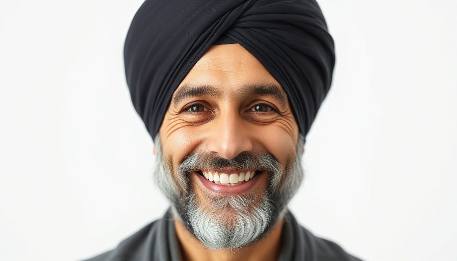 Do these veneers look fake? Man in turban smiling.