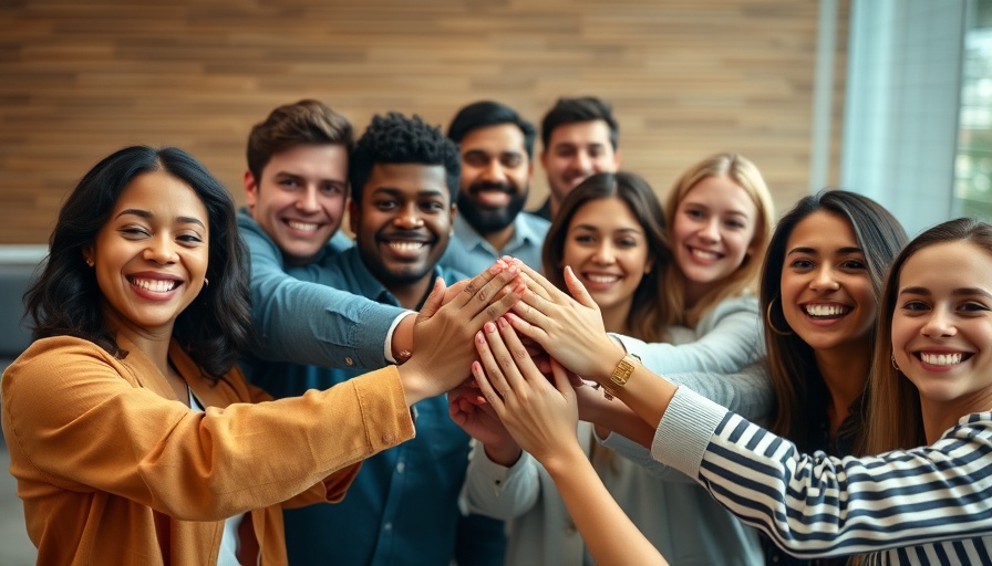 Team excitedly joining hands for Dental Innovations 2025-2026.