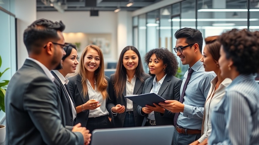 Diverse business professionals collaborating in a modern office on AI cost reduction.