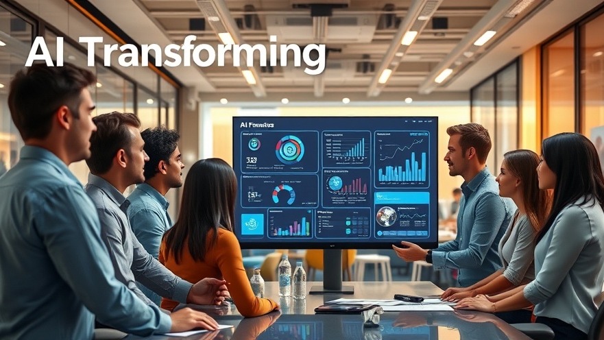 Innovative franchise automation in a modern office with AI analytics collaboration.